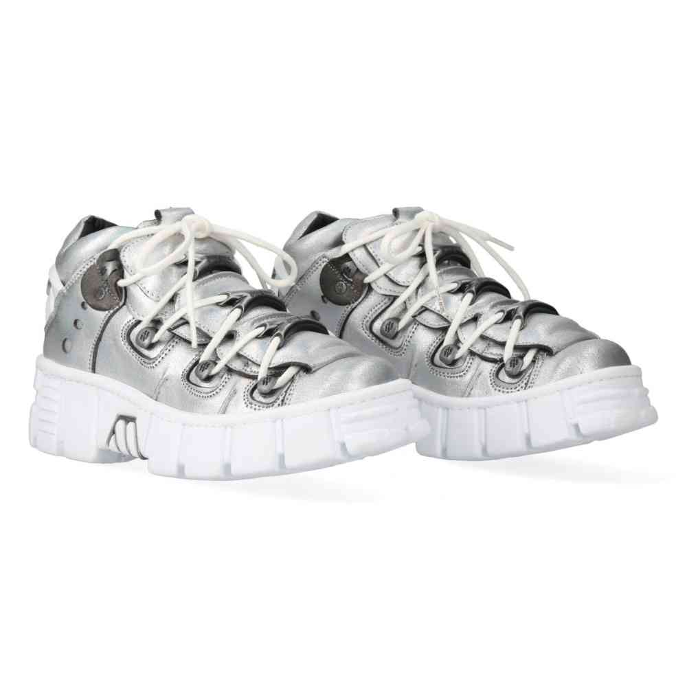 New Rock - M-106WALL-C5 Baskets à plateforme - Couleur argent